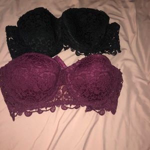 Burgundy and black bralette